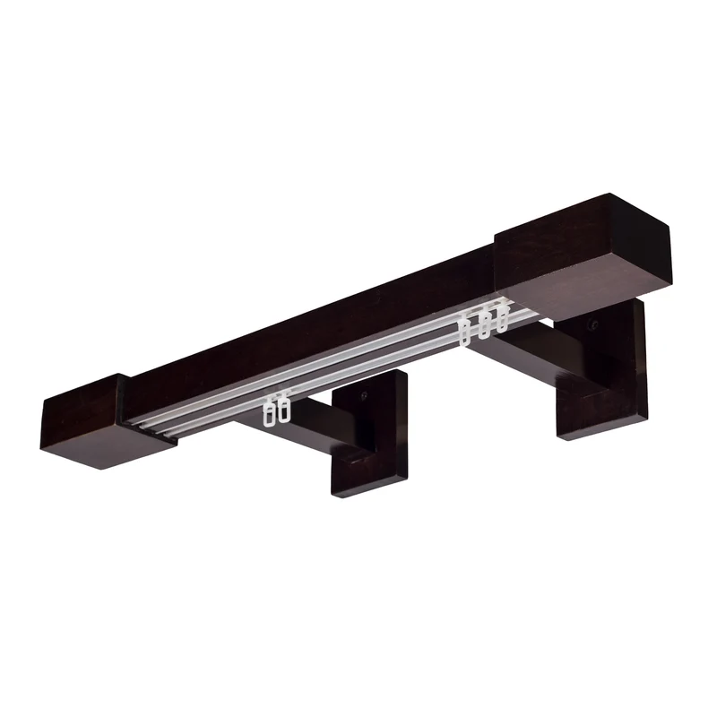 Roma Double Wooden Curtain Rod & Track System for Curtains and Drapes