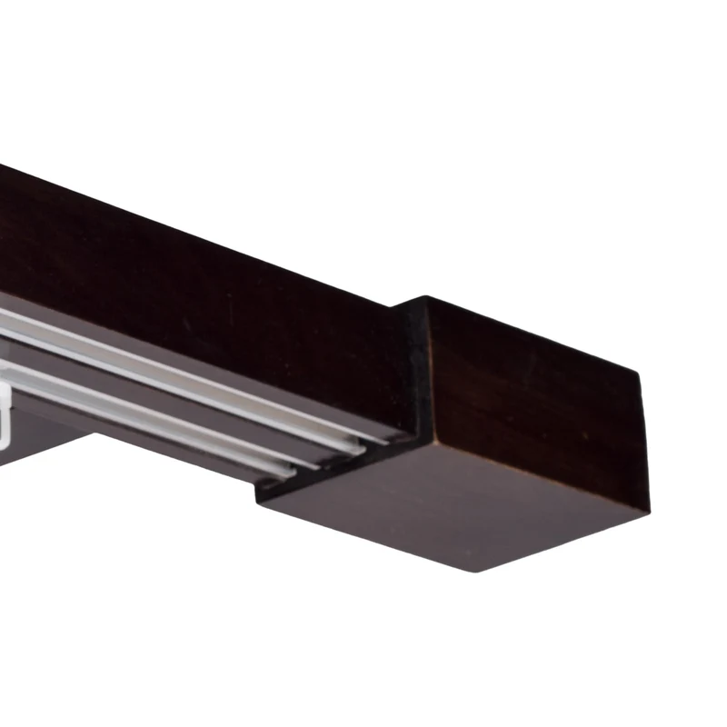 Roma Double Wooden Curtain Rod & Track System for Curtains and Drapes