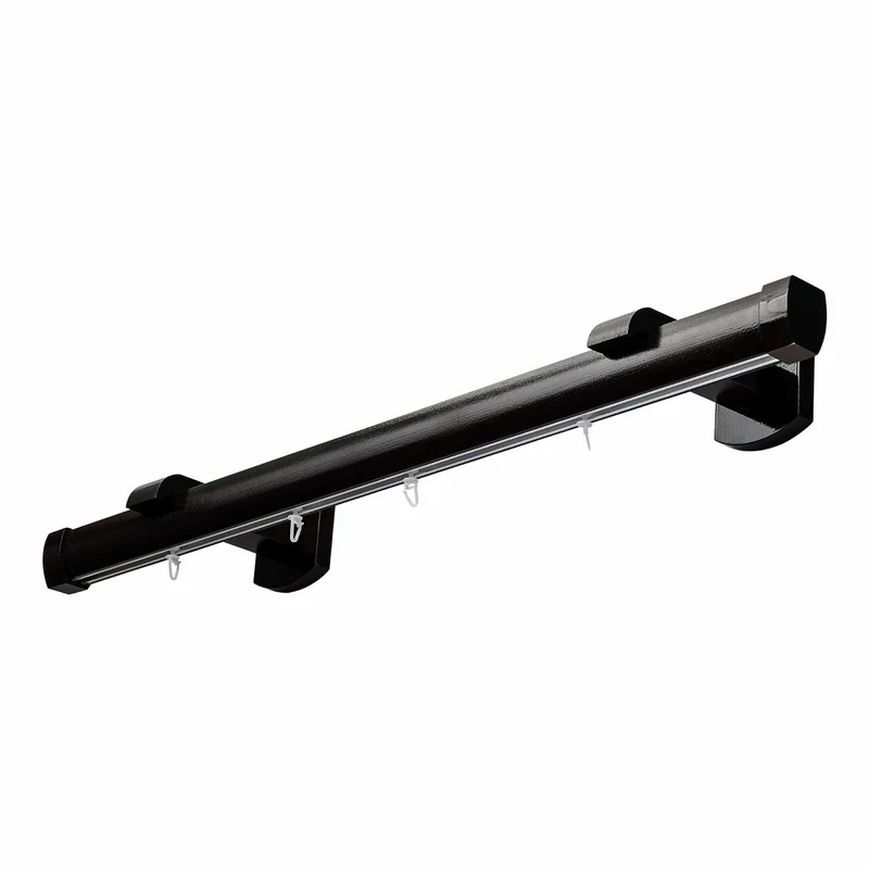 Domino Single Wooden Curtain Rod