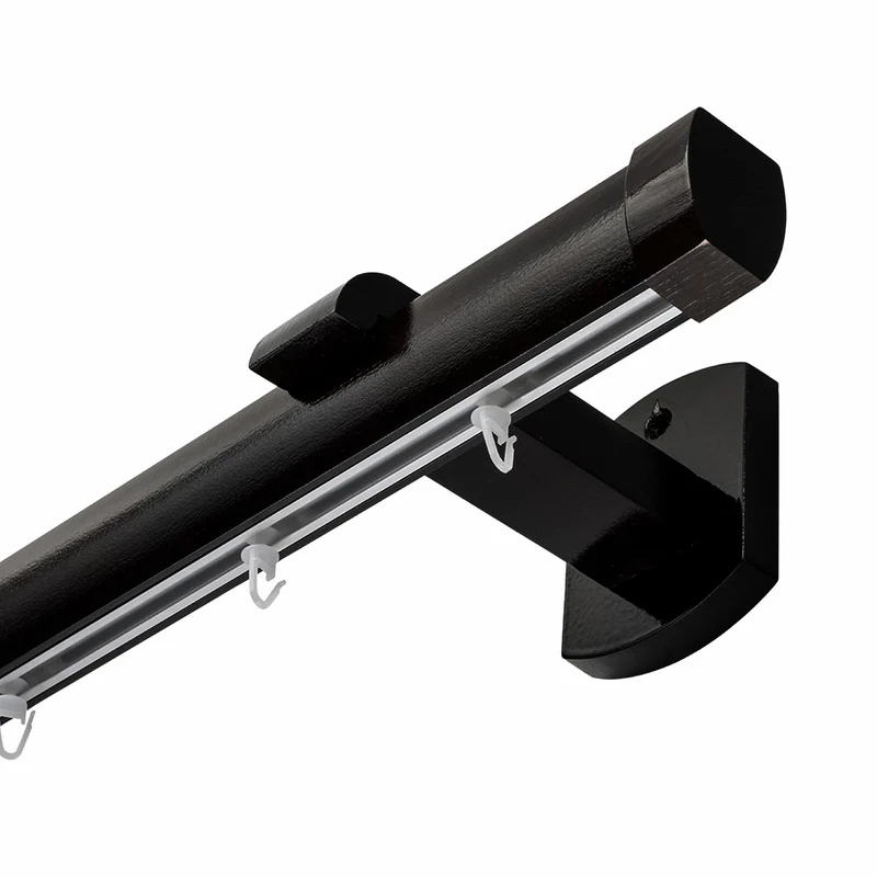 Domino Single Wooden Curtain Rod