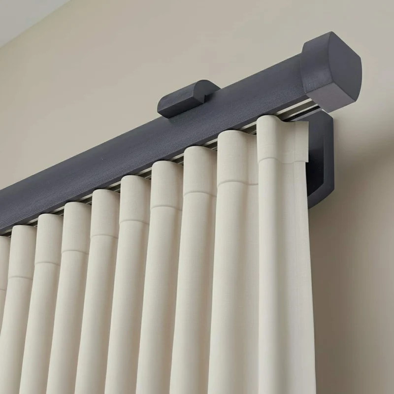 Domino Single Wooden Curtain Rod