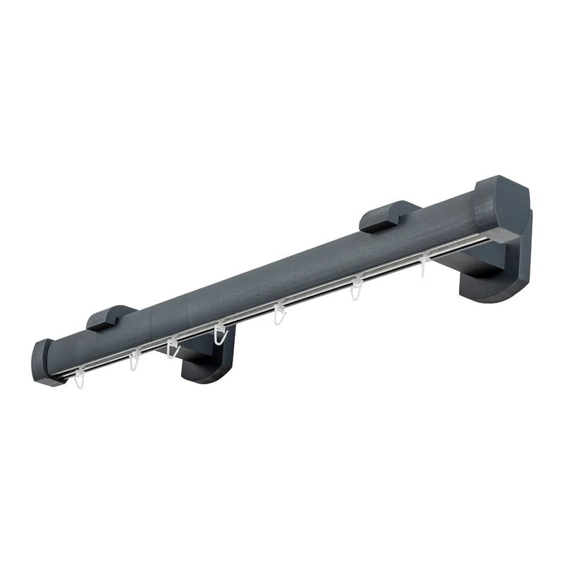 Domino Single Wooden Curtain Rod