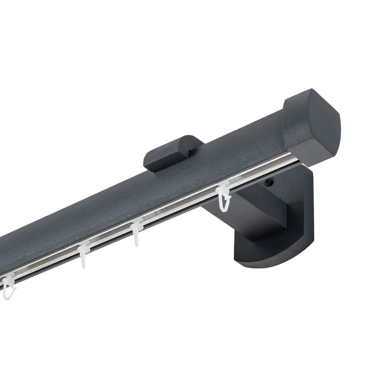 Domino Single Wooden Curtain Rod