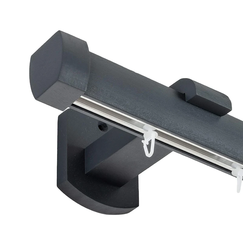 Domino Single Wooden Curtain Rod