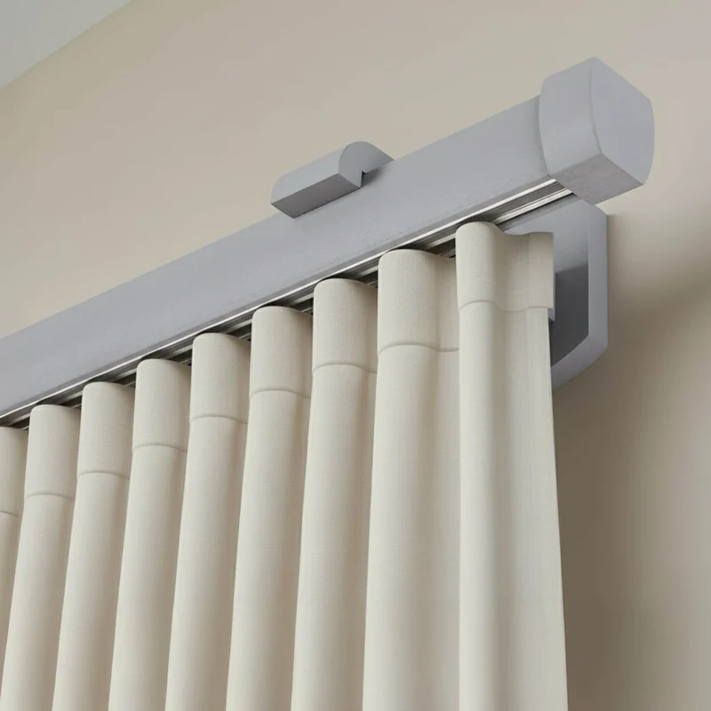 Domino Single Wooden Curtain Rod