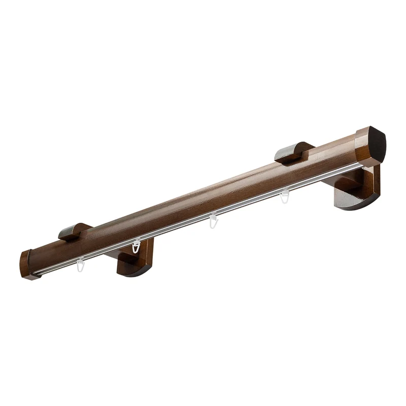 Domino Single Wooden Curtain Rod
