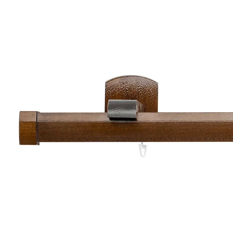 Domino Single Wooden Curtain Rod