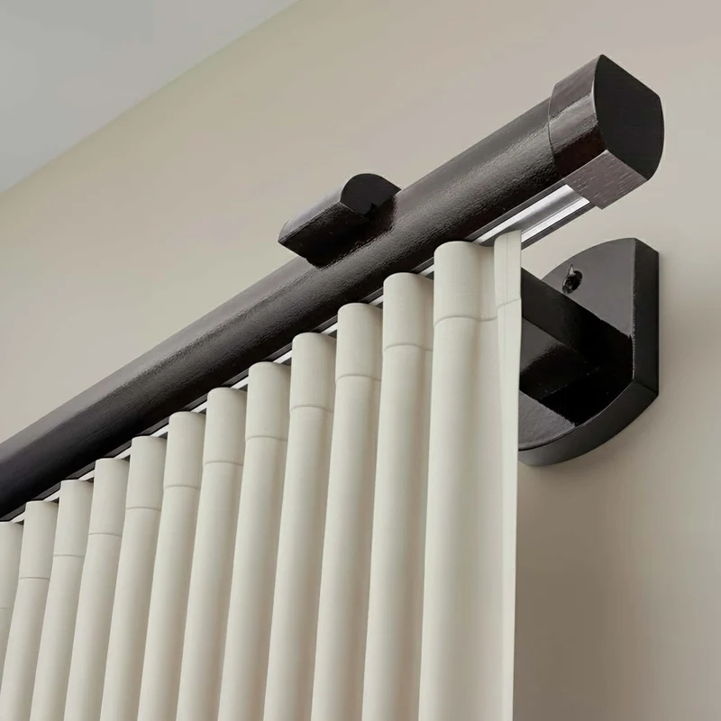 Domino Single Wooden Curtain Rod