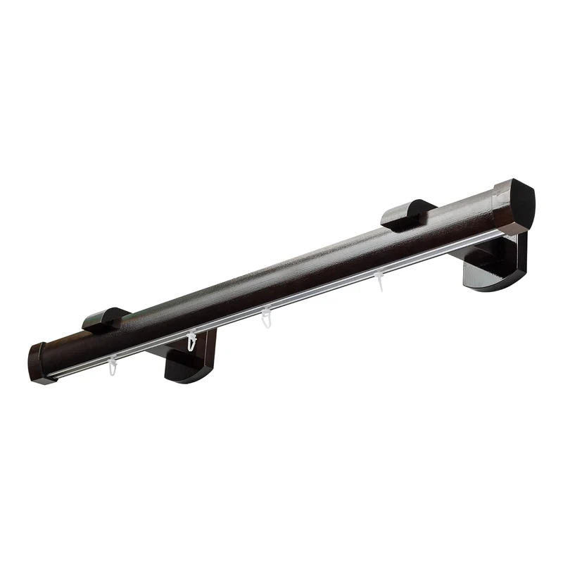 Domino Single Wooden Curtain Rod
