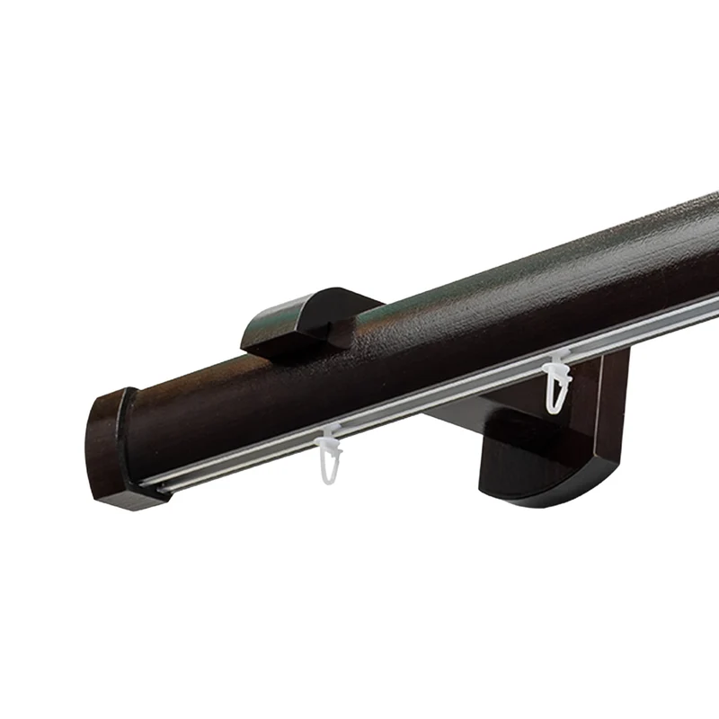Domino Single Wooden Curtain Rod