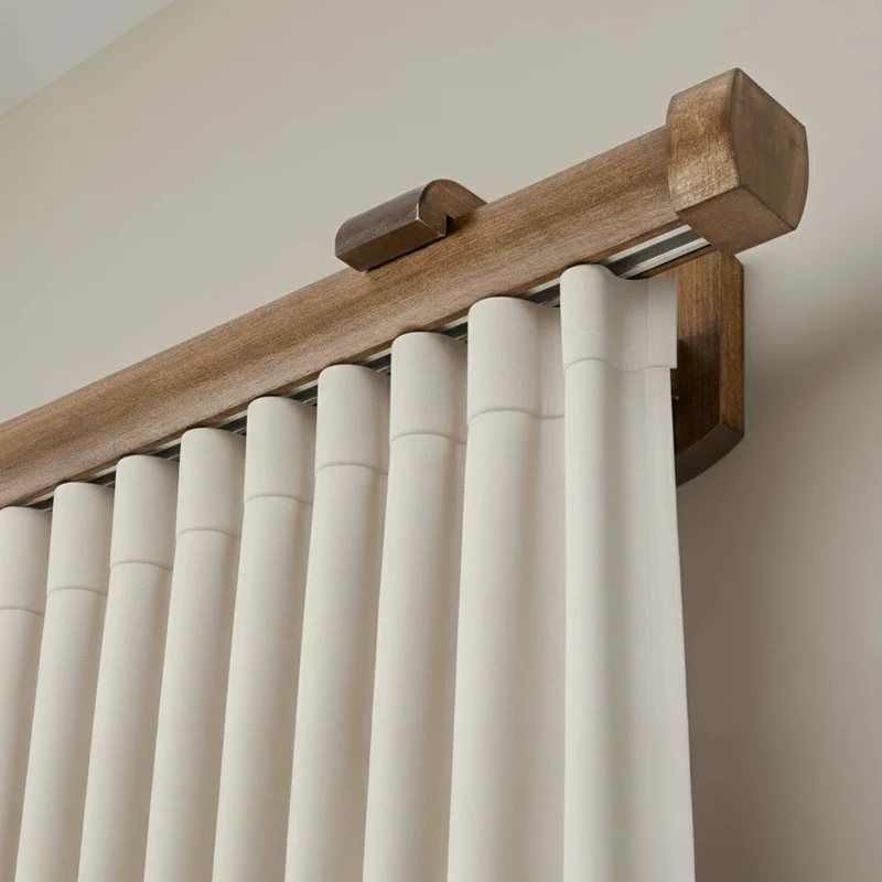Domino Single Wooden Curtain Rod