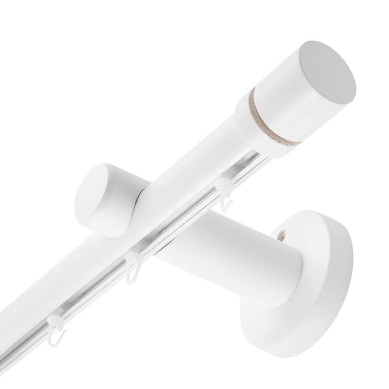 Cilindru Single 35 mm Wooden Curtain Rod & Aluminum Track System