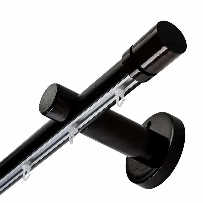 Cilindru Single 35 mm Wooden Curtain Rod & Aluminum Track System