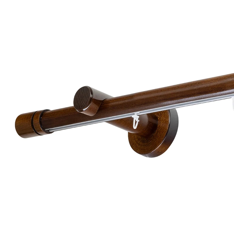 Cilindru Single 35 mm Wooden Curtain Rod & Aluminum Track System