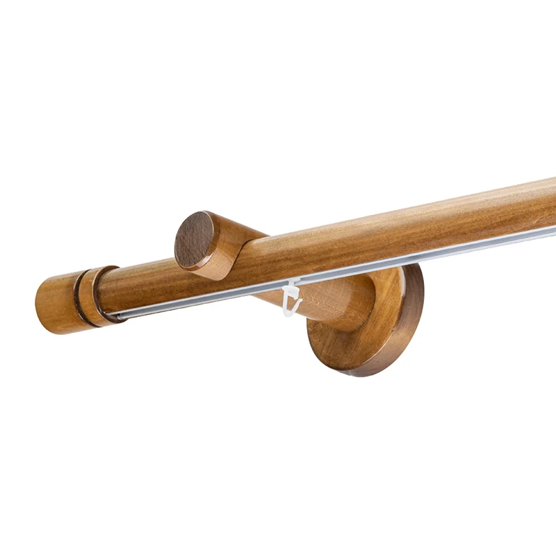 Cilindru Single 35 mm Wooden Curtain Rod & Aluminum Track System