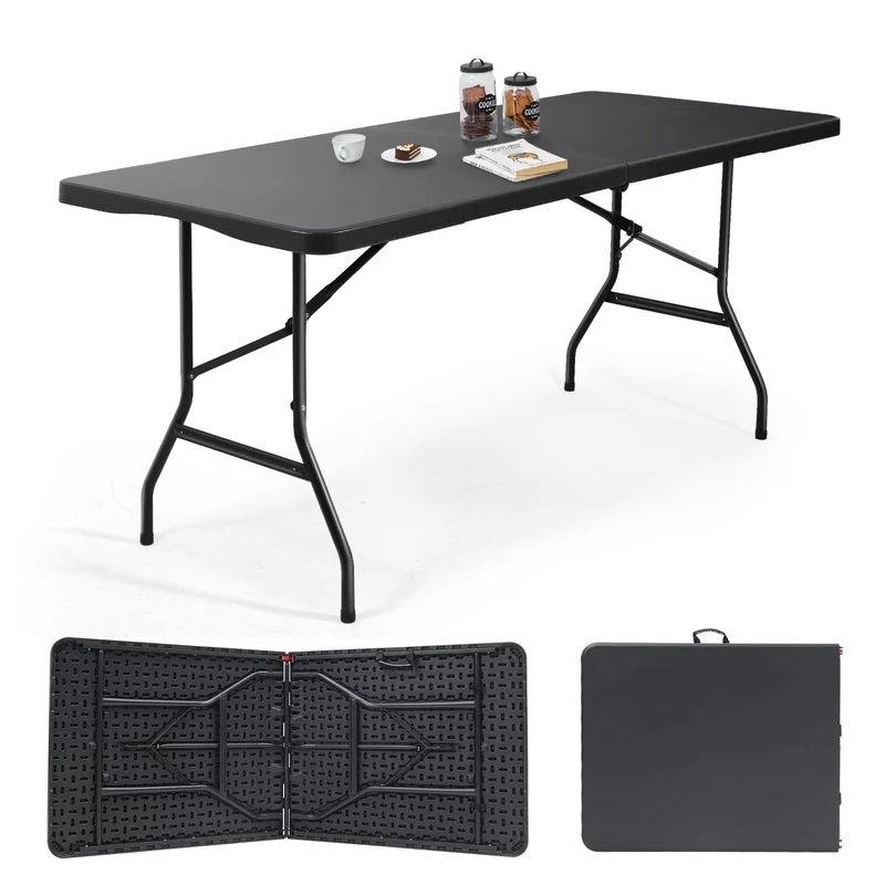 Sekey Klapptisch Gartentisch klappbar – Rattan-Optik/Glatt, wetterfest & tragbar, ideal für Balkon, Garten & Party