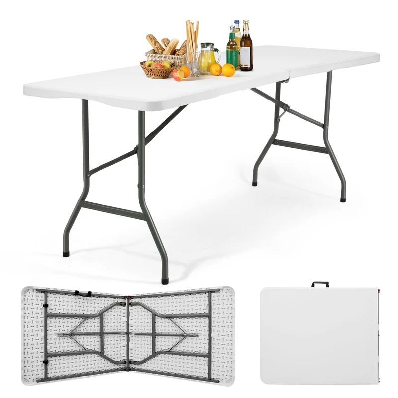 Sekey Klapptisch Gartentisch klappbar – Rattan-Optik/Glatt, wetterfest & tragbar, ideal für Balkon, Garten & Party