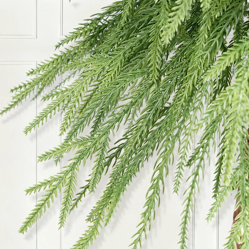 Salcar Künstlicher Weihnachtsbaum mit echtem Holzstamm – 100 % PE, zartgrün – 90 cm / 120 cm, naturgetreu & pflegeleicht