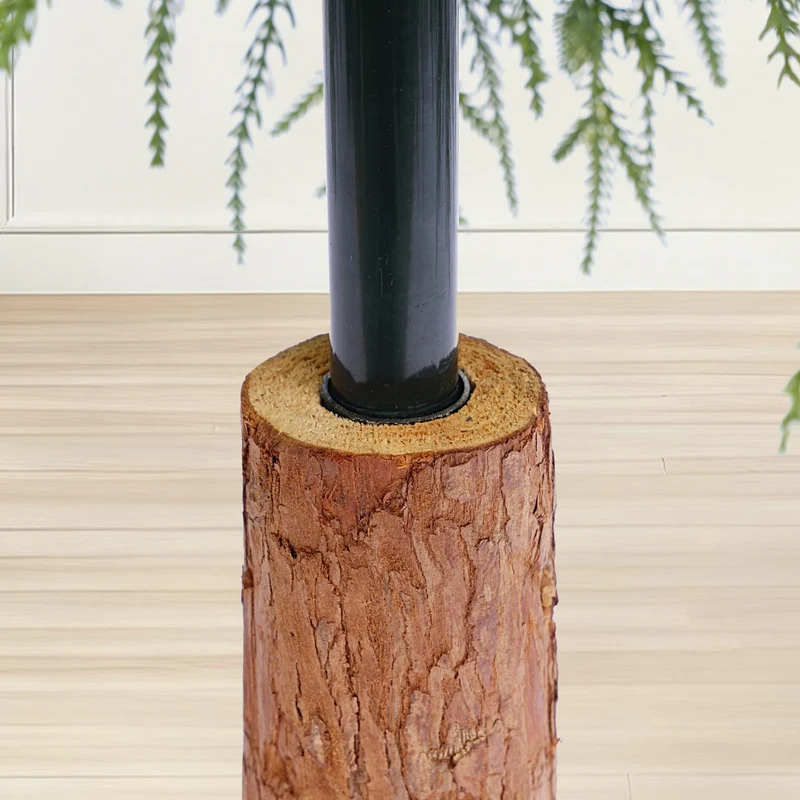 Salcar Künstlicher Weihnachtsbaum mit echtem Holzstamm – 100 % PE, zartgrün – 90 cm / 120 cm, naturgetreu & pflegeleicht