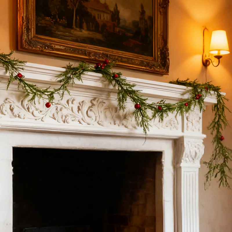 Salcar Künstliche Weihnachtsgirlande aus 100 % PE – Realistische Tannengirlande für Wand, Tür & Kamin – Langlebig & wiederverwendbar