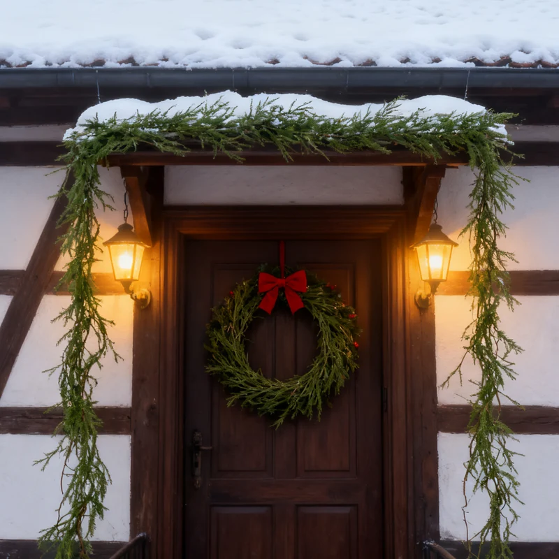 Salcar Künstliche Weihnachtsgirlande aus 100 % PE – Realistische Tannengirlande für Wand, Tür & Kamin – Langlebig & wiederverwendbar