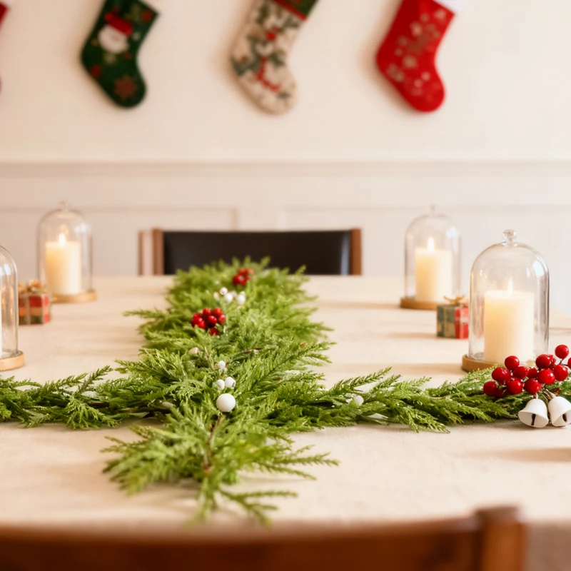 Salcar Künstliche Weihnachtsgirlande aus 100 % PE – Realistische Tannengirlande für Wand, Tür & Kamin – Langlebig & wiederverwendbar