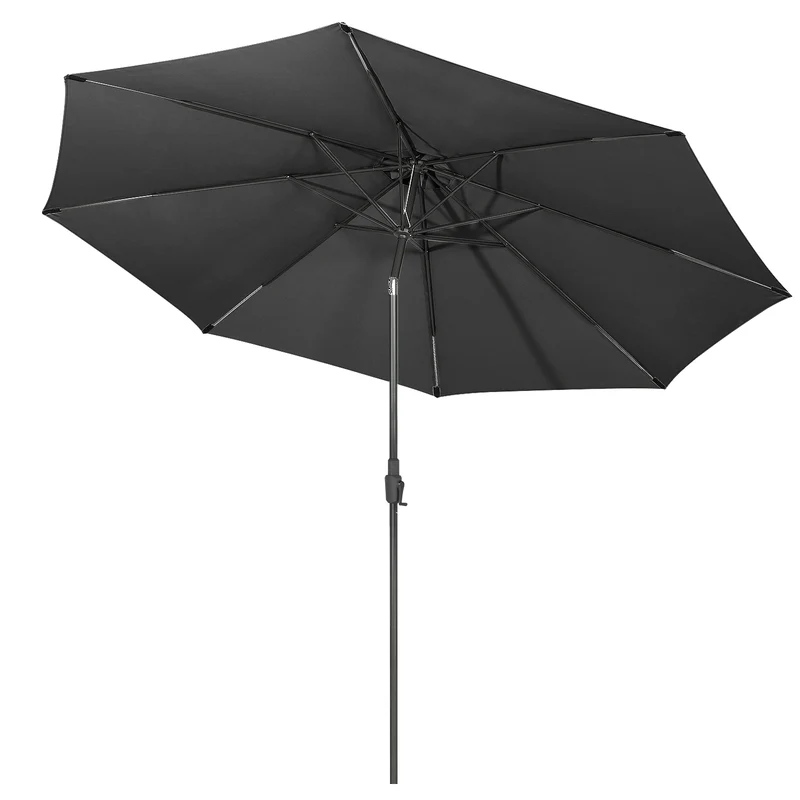 Sekey Runde Sonnenschirm Ø 350 cm mit Kurbel & Auto-Knickfunktion Windstabil, UPF 50+ Für Balkon, Terrasse & Garten Recyceltes Polyester (GRS-zertifiziert)
