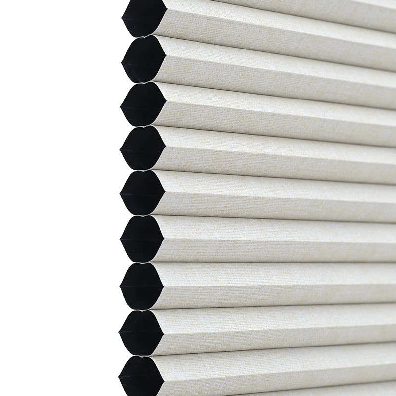 Sekey Wabenplissee ohne Bohren 100 % Verdunkelung, blickdichtes Klemmfix Plissee in Textiloptik, Beige
