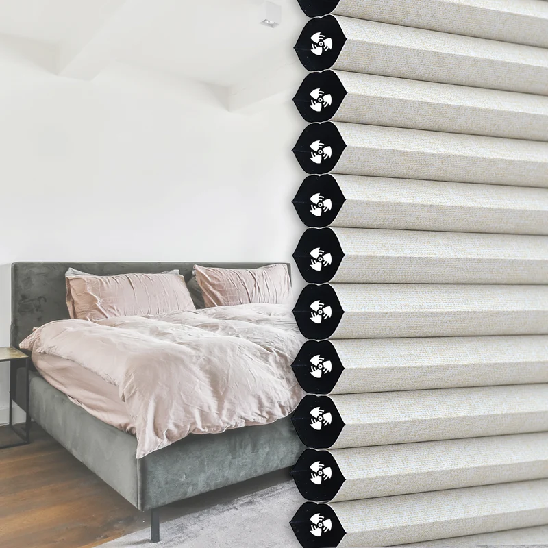 Sekey Wabenplissee ohne Bohren 100 % Verdunkelung, blickdichtes Klemmfix Plissee in Textiloptik, Beige