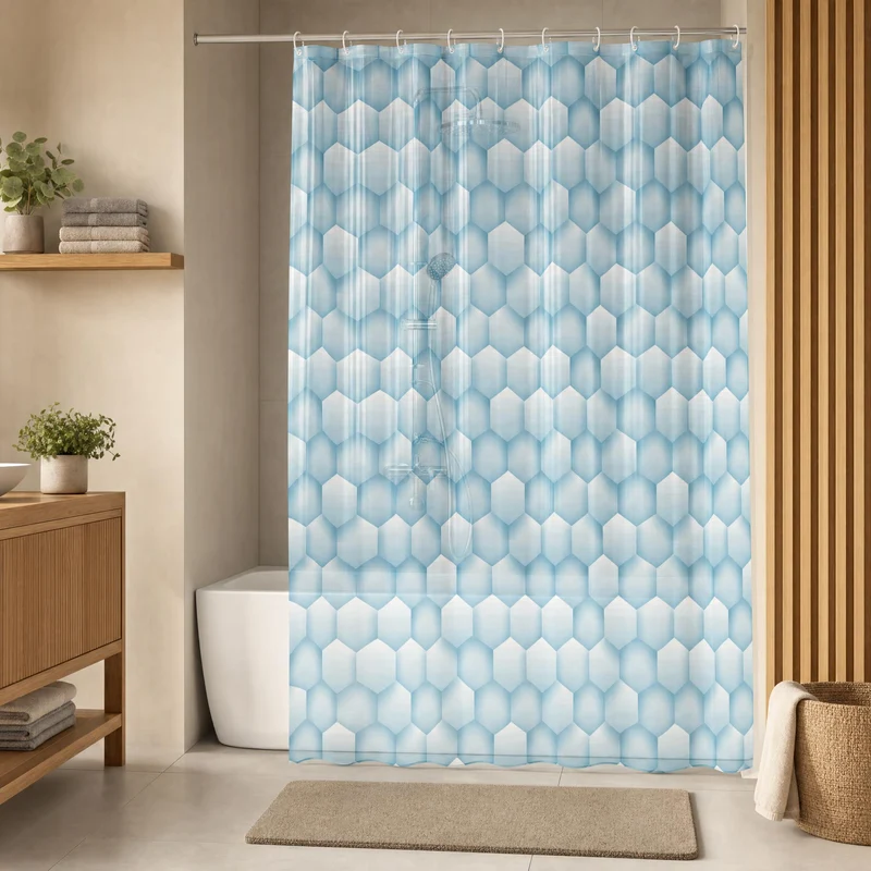 Duschvorhang PEVA HONEY Wasserblau 180 x 200 cm