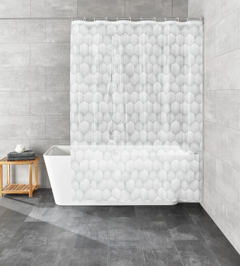 Duschvorhang PEVA HONEY Silbergrau 180 x 200 cm