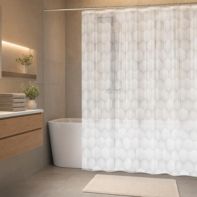 Duschvorhang PEVA HONEY Silbergrau 180 x 200 cm