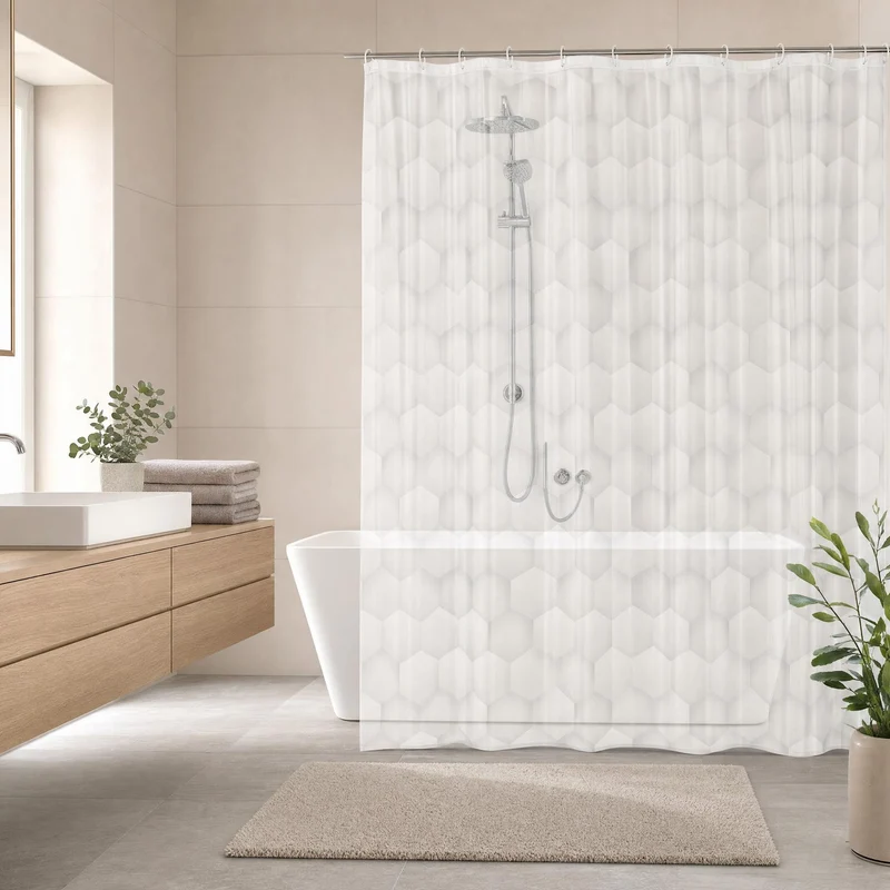 Duschvorhang PEVA HONEY Silbergrau 180 x 200 cm
