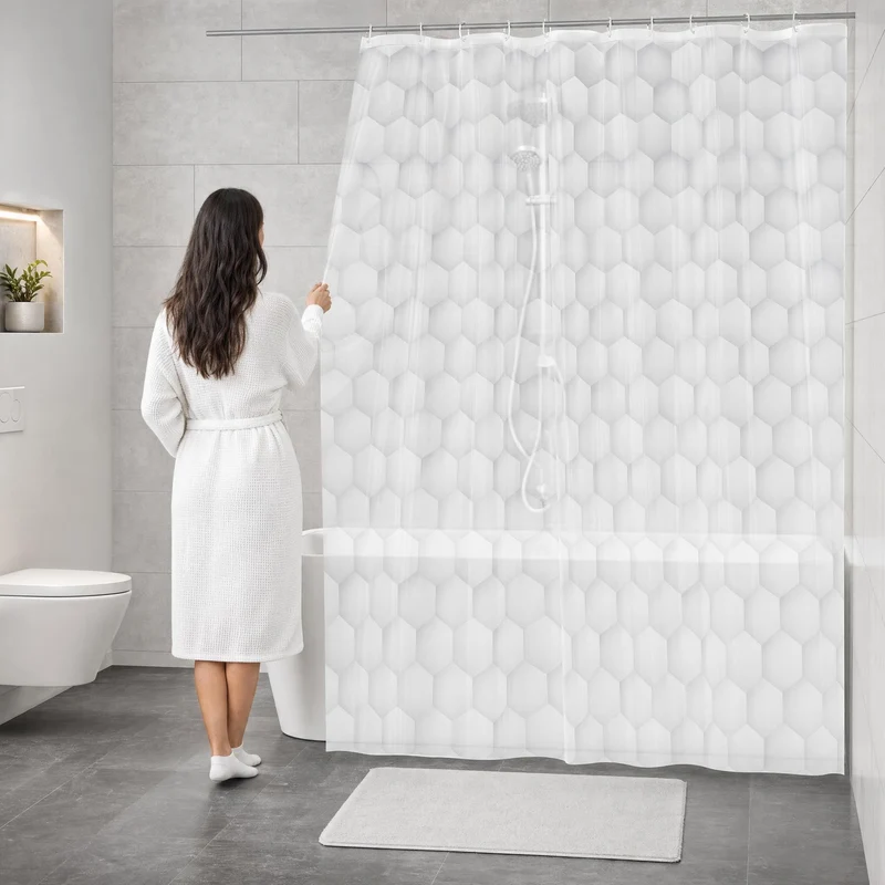 Duschvorhang PEVA HONEY Silbergrau 180 x 200 cm