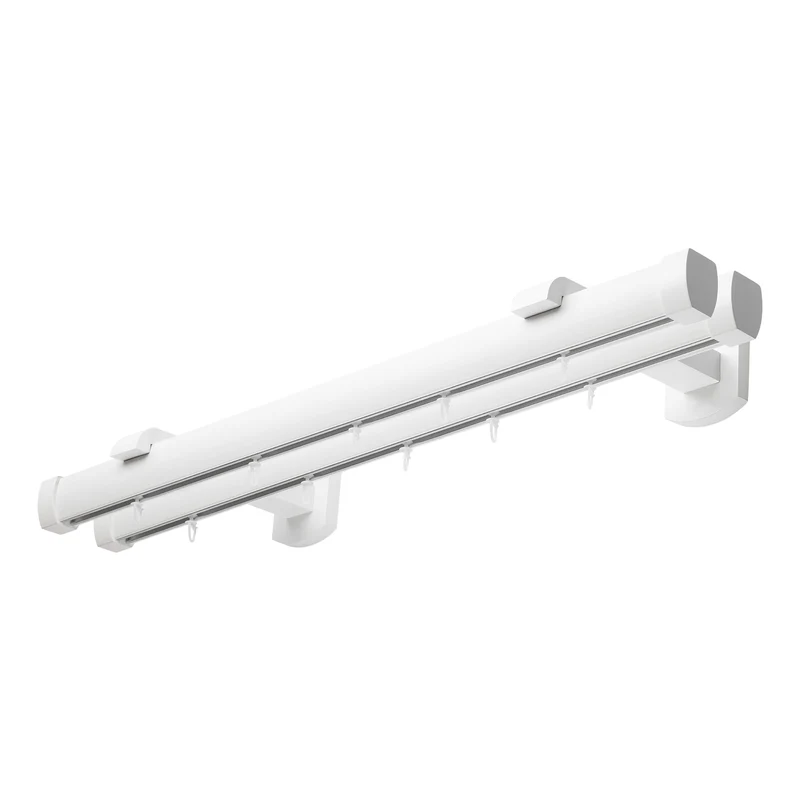 Domino Double Wooden Curtain Rod & Track System for Curtains and Drapes