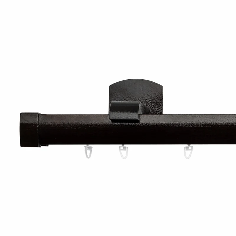 Domino Double Wooden Curtain Rod & Track System for Curtains and Drapes
