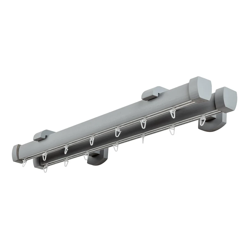 Domino Double Wooden Curtain Rod & Track System for Curtains and Drapes