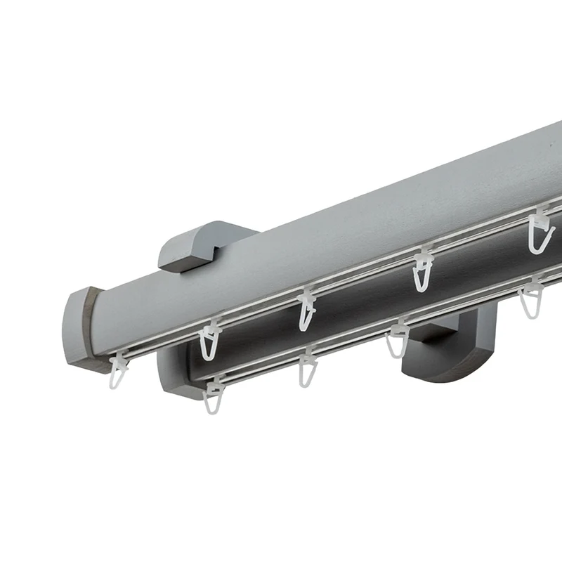 Domino Double Wooden Curtain Rod & Track System for Curtains and Drapes