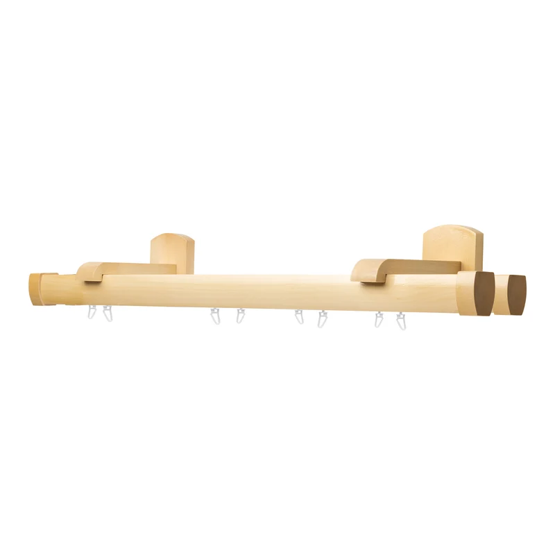 Domino Double Wooden Curtain Rod & Track System for Curtains and Drapes