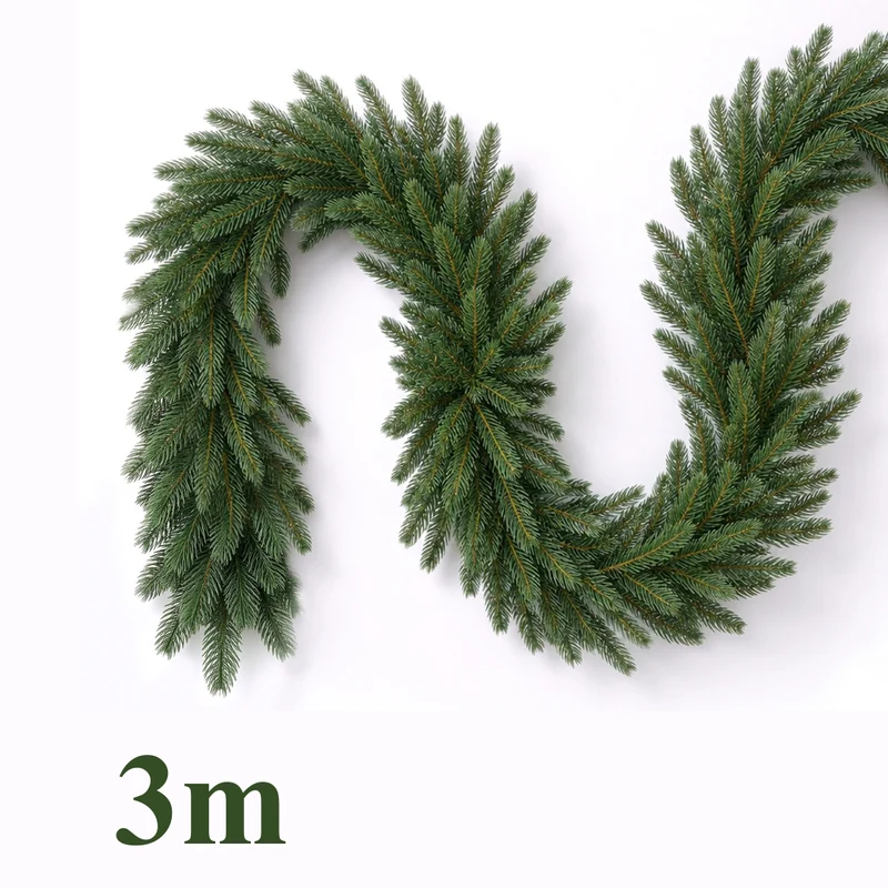 Salcar Künstliche Tannengirlande aus 100 % PE – Naturgetreu, dicht & flexibel, 3 m / 5 m / 10 m