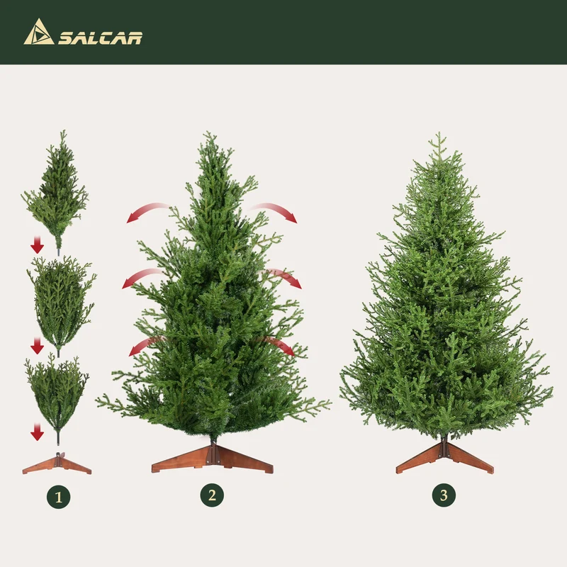 Salcar Künstlicher Weihnachtsbaum Fichte – Extra dicht & naturgetreu, bis zu 99 % PE, 90–210 cm