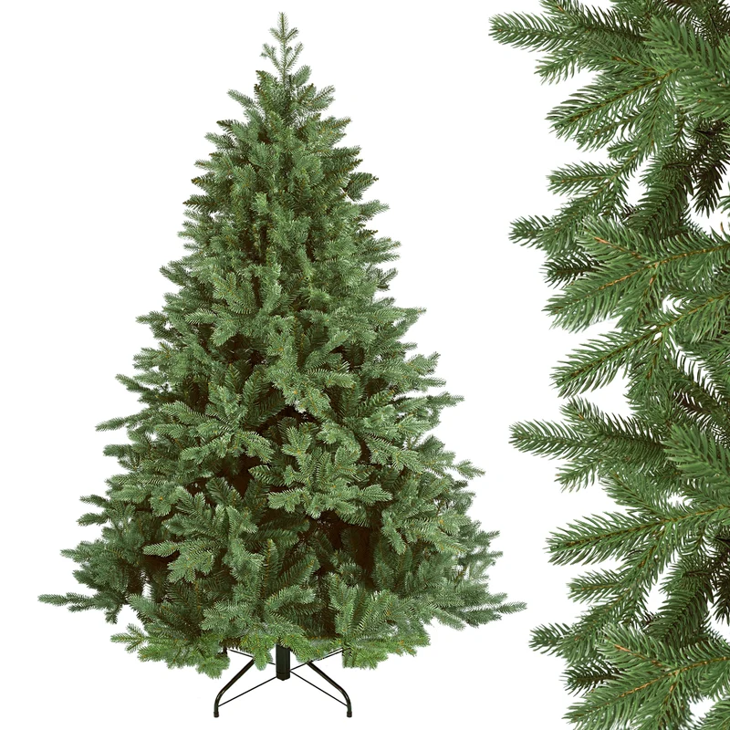 Salcar Künstlicher Weihnachtsbaum Fichte – Dunkelgrün, naturgetreu & extra dicht, PE & PVC, 150 / 180 / 210 cm
