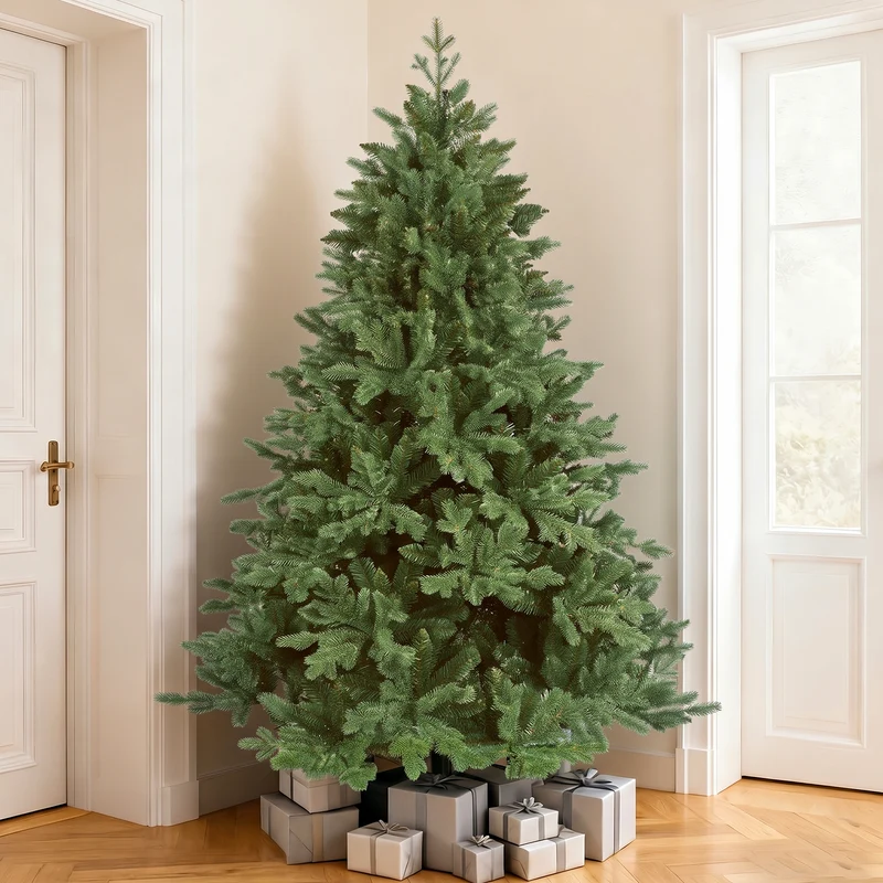 Salcar Künstlicher Weihnachtsbaum Fichte – Dunkelgrün, naturgetreu & extra dicht, PE & PVC, 150 / 180 / 210 cm