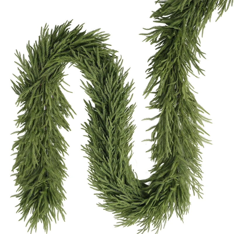 Salcar Künstliche Tannengirlande aus 100 % PE – Naturgetreue Weihnachtsgirlande, extra dicht, 3 m / 5 m