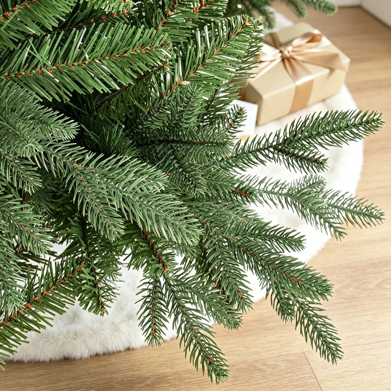Salcar Künstlicher Weihnachtsbaum Nordmanntanne – PE & PVC, kleiner Christbaum mit dekorativem Topf, 60/90/120 cm