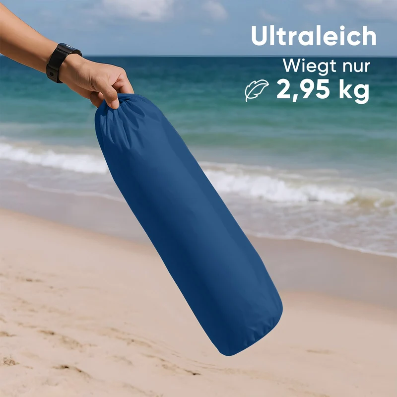 Sekey Faltbarer Strandliegestuhl mit gepolsterten Armlehnen – Leichter Campingstuhl bis 200 kg belastbar