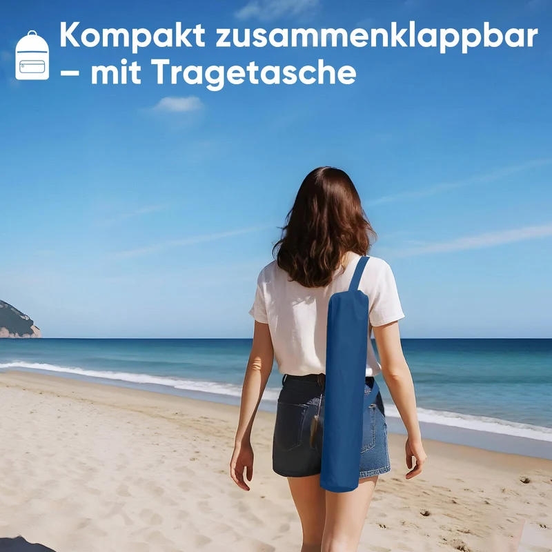 Sekey Faltbarer Strandliegestuhl mit gepolsterten Armlehnen – Leichter Campingstuhl bis 200 kg belastbar