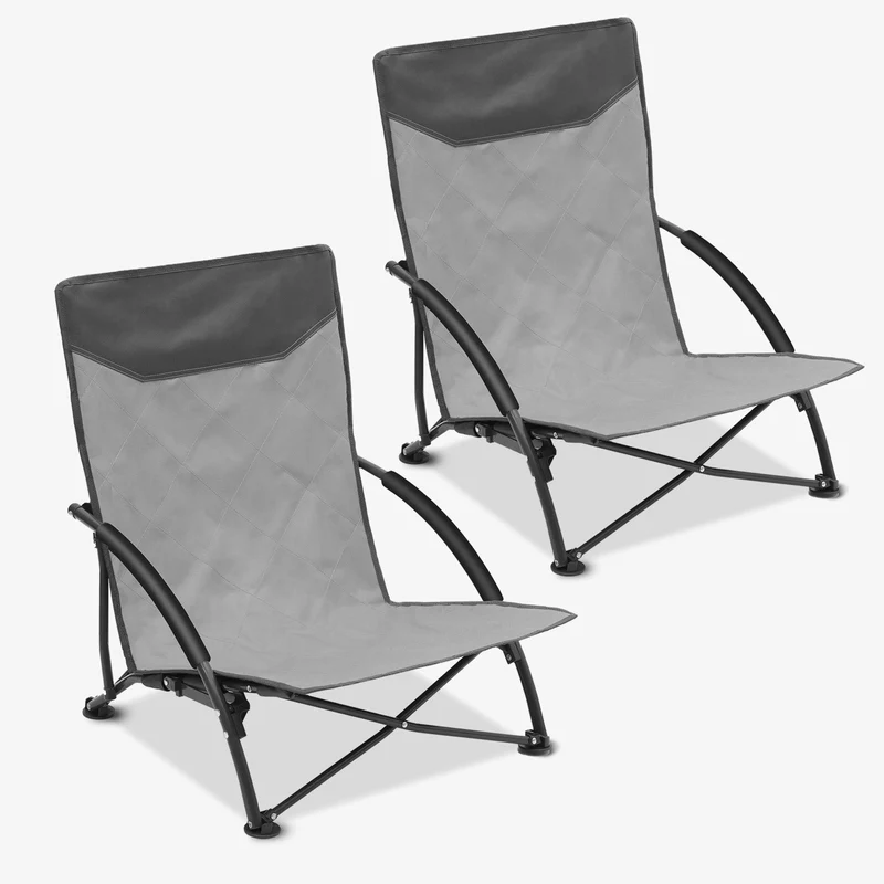 Sekey Faltbarer Strandliegestuhl mit gepolsterten Armlehnen – Leichter Campingstuhl bis 200 kg belastbar
