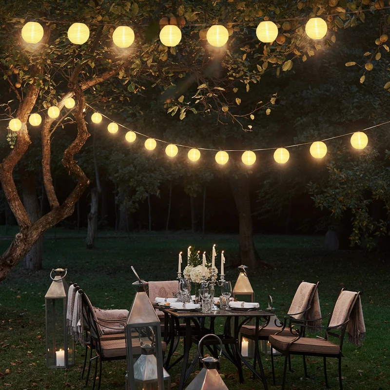 Salcar LED Laternen Lichterkette Outdoor mit Batterie – Timer & 8 Modi, Wetterfest für Hochzeit, Garten, Balkon, Terrasse