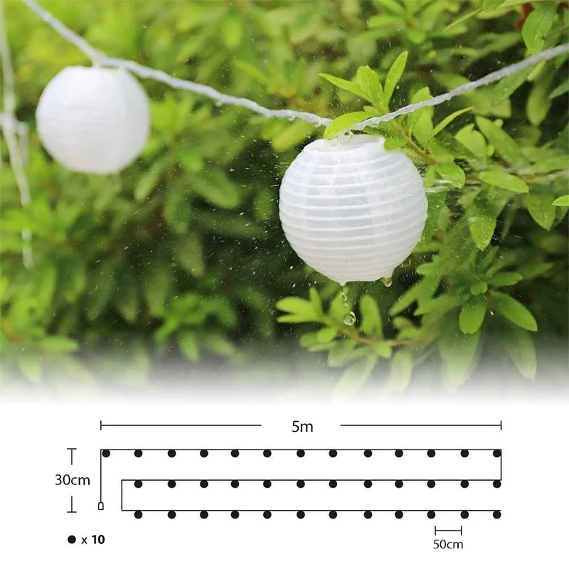 Salcar LED Laternen Lichterkette Outdoor mit Batterie – Timer & 8 Modi, Wetterfest für Hochzeit, Garten, Balkon, Terrasse